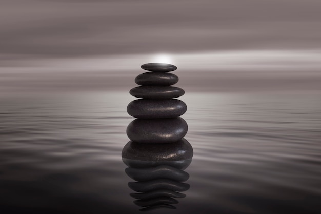 Foto pedras uma em cima da outra para um equilíbrio zen