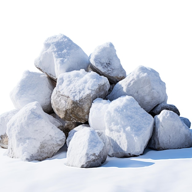 Pedregulhos nevados isolados IA generativa