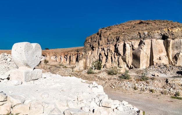 Pedreiras de Sillar, extração de rocha vulcânica em Arequipa, Peru