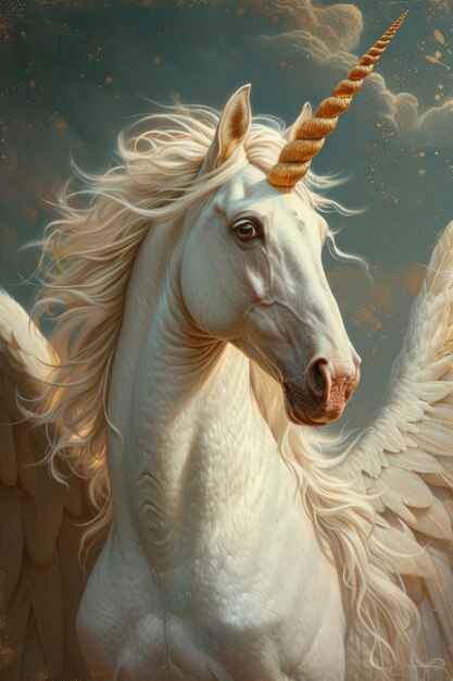 Foto pegasus caballo alado criatura legendaria en el reino mítico lleno de libertad y momentos hermosos