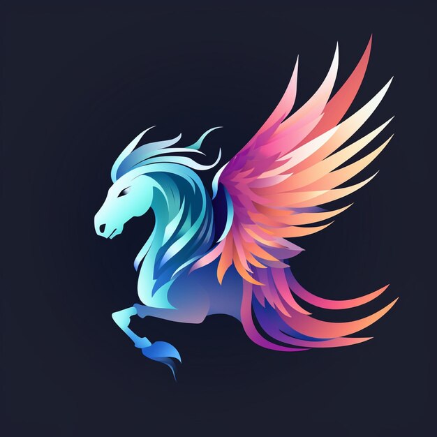 Foto pegasus-gradient-farblogo mit einzelheiten