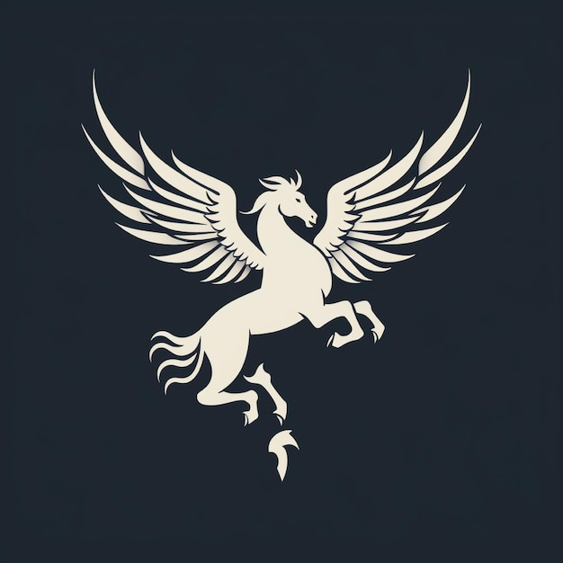 Foto pegasus-logo auf schwarzem hintergrund