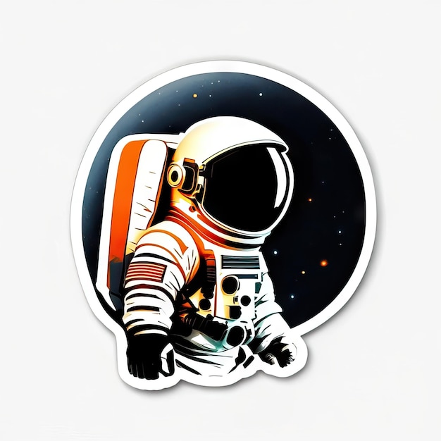 Foto pegatina de astronauta minimalista