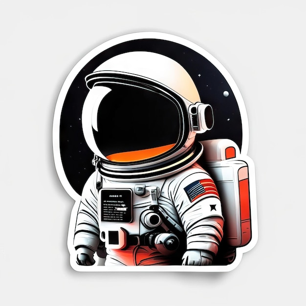 Pegatina de astronauta minimalista