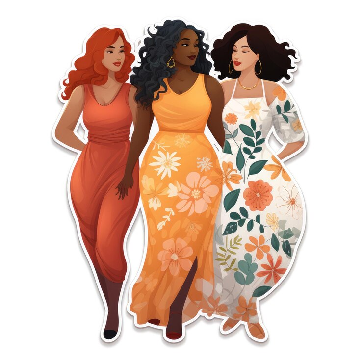 Foto pegatina de un body positivo más allá de los estereotipos mujeres que se quieren tal y como son