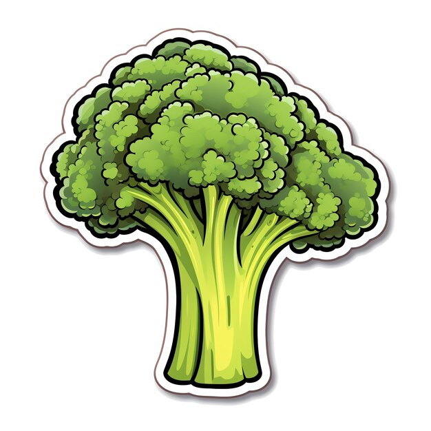 Foto una pegatina de brócoli verde