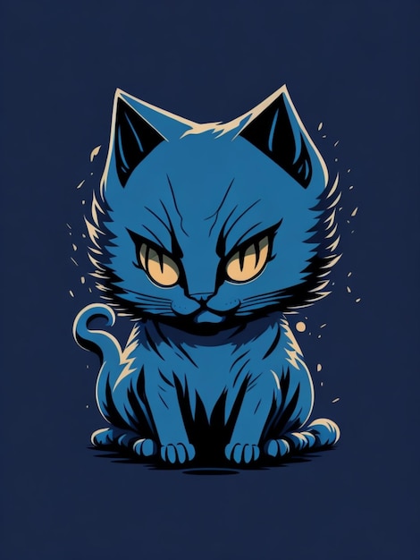 una pegatina de gato colorida para el diseño de la camiseta