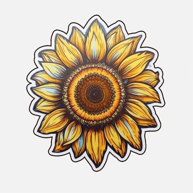 Foto una pegatina de un girasol con la palabra sol.