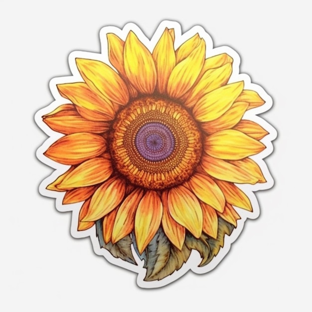 Una pegatina de girasol que dice 'girasol'