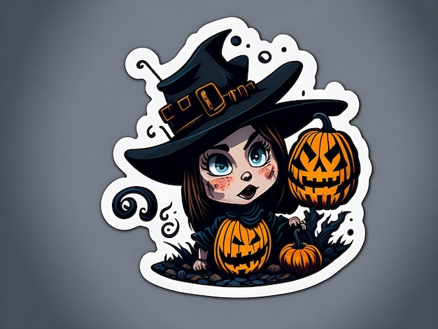 pegatina de halloween ai generada