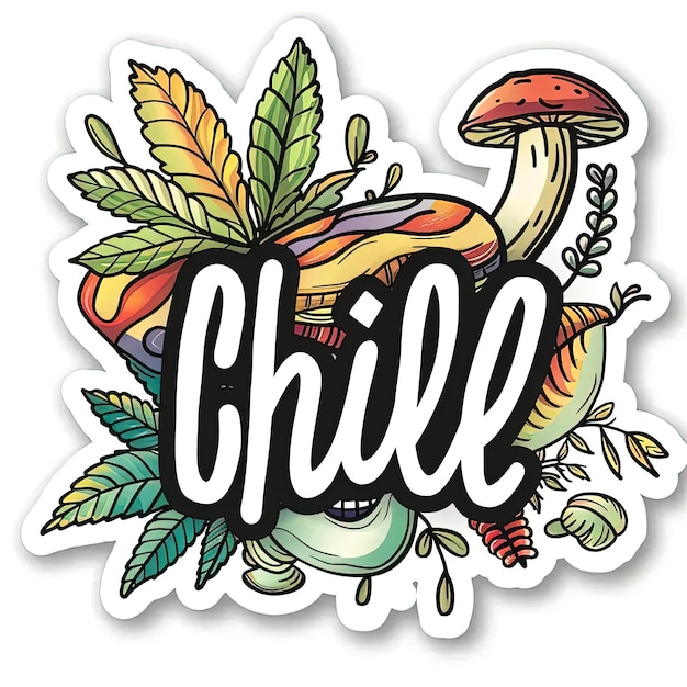 Una pegatina con la palabra chill en ella