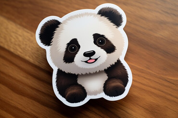 Foto una pegatina de panda muestra la ternura