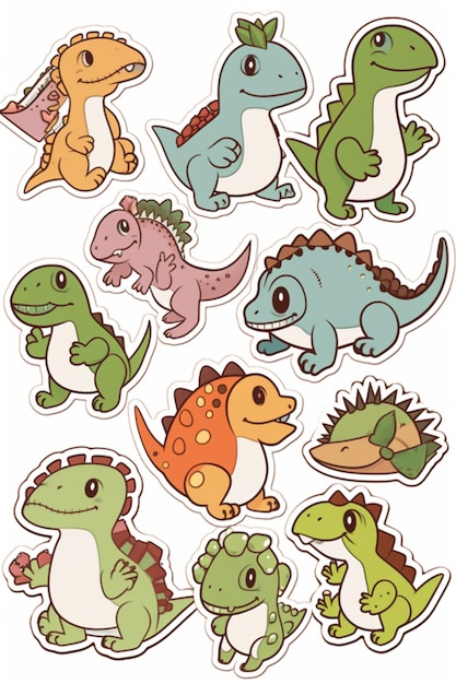 Pegatinas de dinosaurios incluido un dinosaurio.