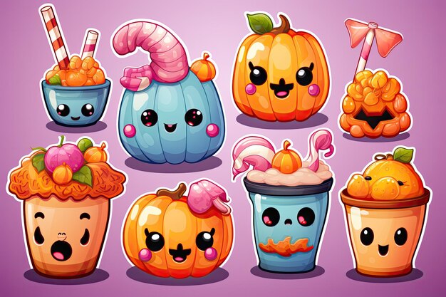 Pegatinas de dulces de Halloween ai generativo