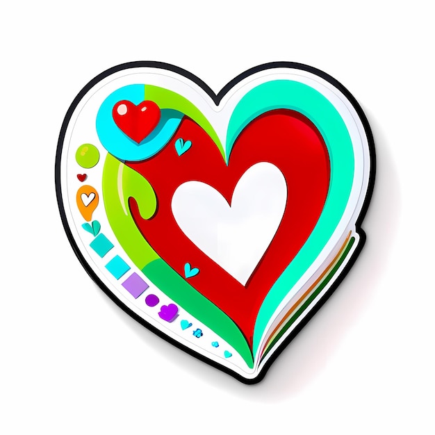 pegatinas en forma de corazón corazones abstractos en 3D con diferentes diseños estilo en forma de corazón