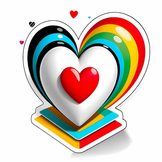 Foto pegatinas en forma de corazón corazones abstractos en 3d con diferentes diseños estilo en forma de corazón