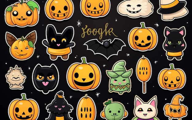 Las pegatinas de Halloween.