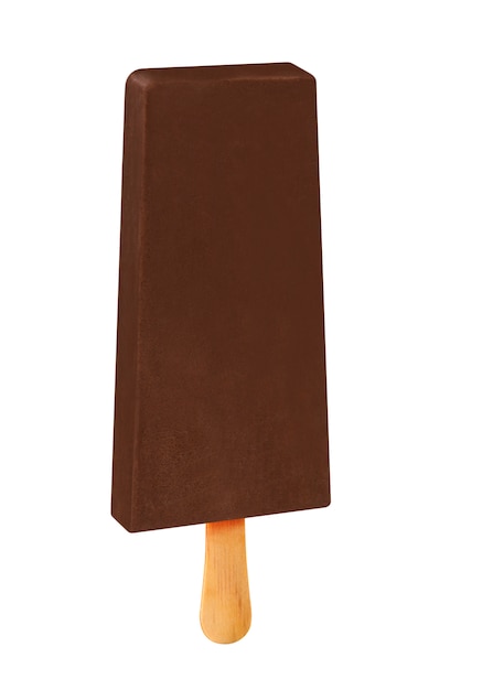 Pegue el sabor de chocolate helado aislado sobre fondo de madera. Paletas Mexicanas