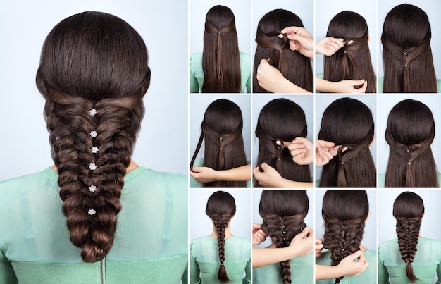 peinado festivo para el tutorial de cabello largo