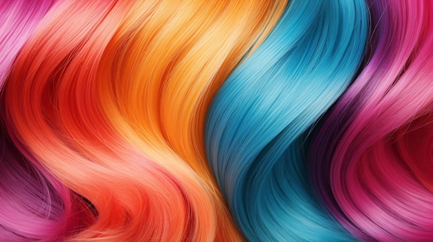 Peinado de moda con rizos multicolores
