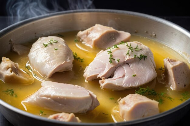 Foto peitos de frango crus em marinada