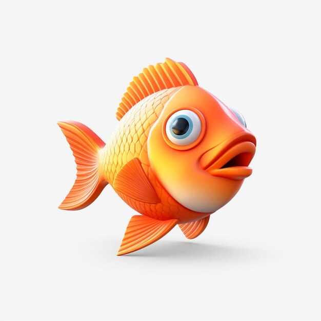 Foto peixe 3d com fundo claro