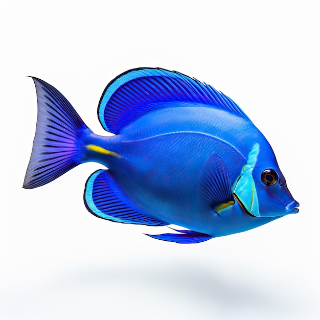 peixe azul em fundo branco