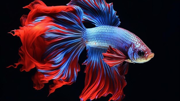Peixe betta conhecido por suas cores vibrantes e belas barbatanas, muitas vezes referido como peixe de luta siamês.