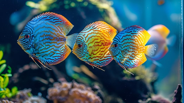 peixe disco adorável no aquário