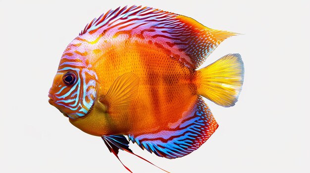 Foto peixe discus colorido elegança aquática transparente