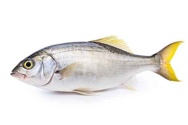 Peixe dorado cru fresco em fundo branco