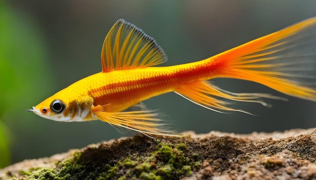 Foto peixe dourado com uma faixa branca na cabeça