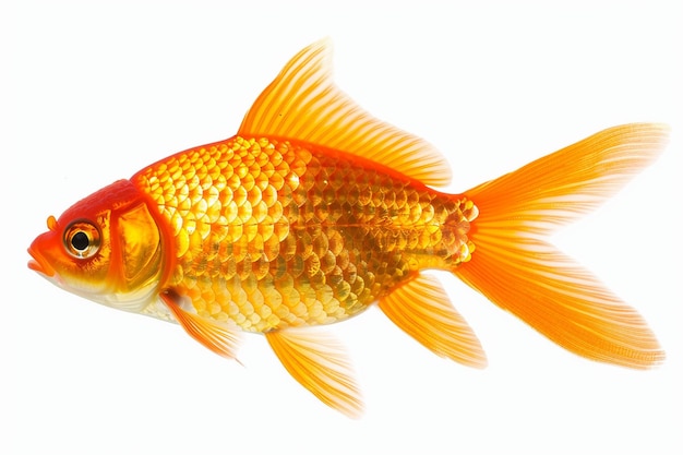 Peixe-dourado isolado em fundo branco