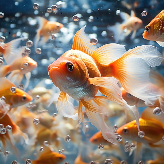 Peixe dourado no aquário