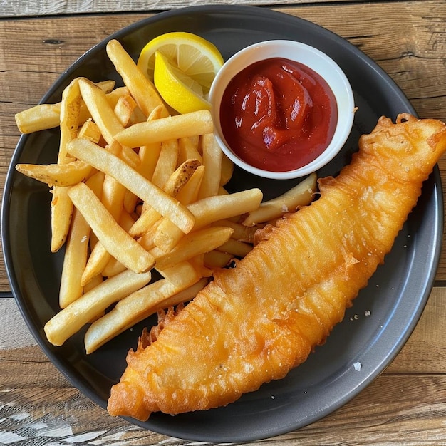 Peixe e batatas fritas