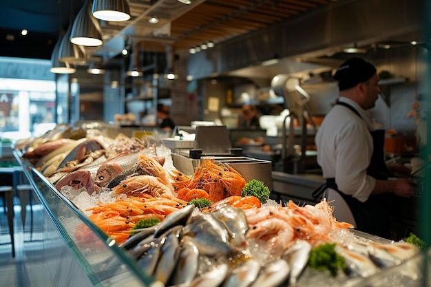 Peixe fresco no supermercado