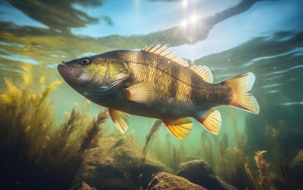 Peixe grande mostrando natação elegante