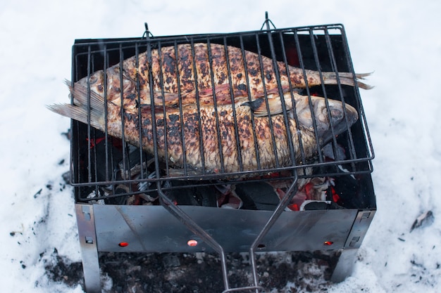 peixe no fogo