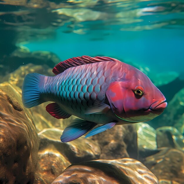 Peixe-papagaio de cauda amarela