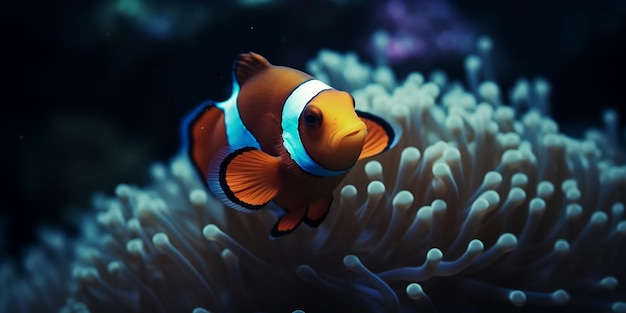Peixes Animais do mundo marinho subaquático Ecossistema Peixes tropicais multicoloridos Vida em um recife de coral Panorama subaquático com recifes de coral e peixes Generative AI