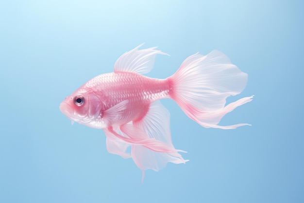 Peixes cor-de-rosa no estúdio a nadar graciosamente