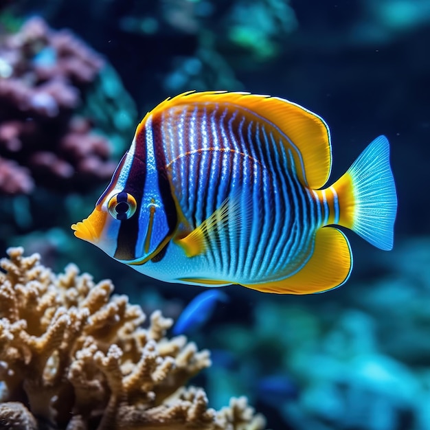 peixes tropicais a nadar debaixo d'água