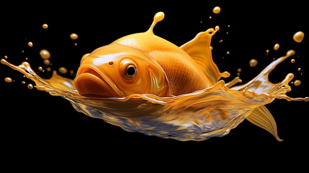 Foto peixinho dourado hd 8k papel de parede banco de imagem fotográfica