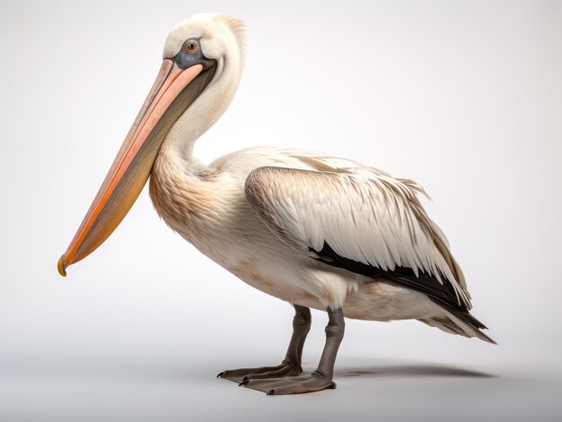 Foto pelican studio-aufnahme isoliert auf klarem weißen hintergrund generative ki