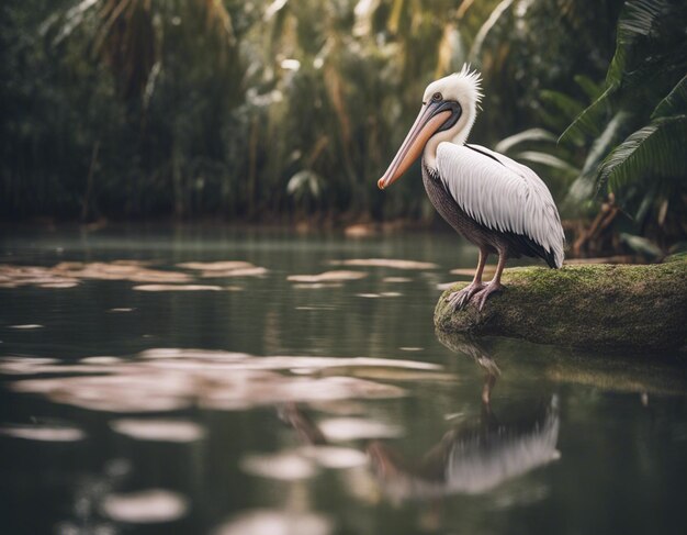 Foto un pelícano en la jungla