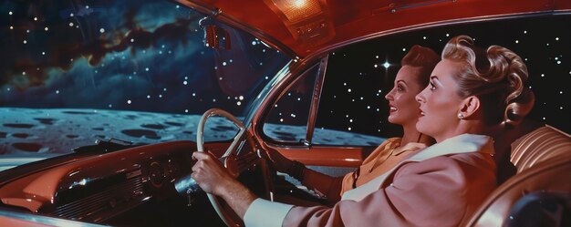 La película Moon Drive en estilo de los años 50 es una historia de amor intergaláctica en la pantalla.