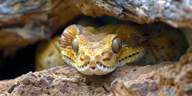 Foto peligro oculto el depredador engañoso camuflado como un animal inocente concepto instintos animales camuflaje depredadores engañosos encuentros de vida silvestre peligros ocultos