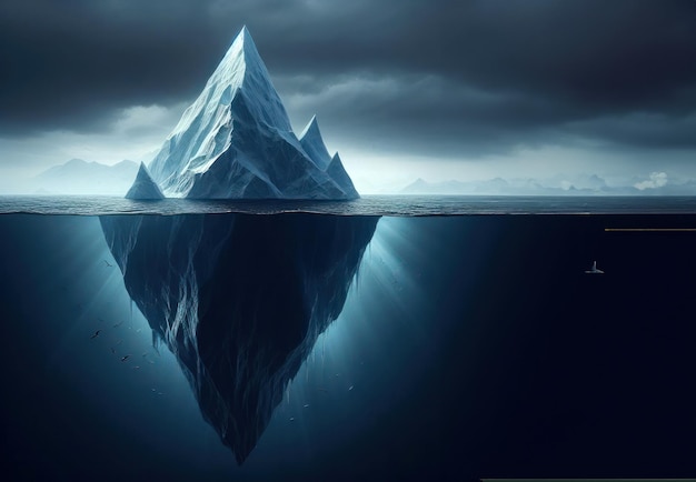 Foto el peligro oculto de los icebergs y el concepto de calentamiento global