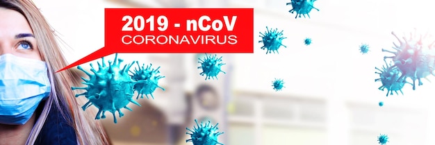 Peligroso virus corona, concepto de riesgo pandémico. Ilustración 3D