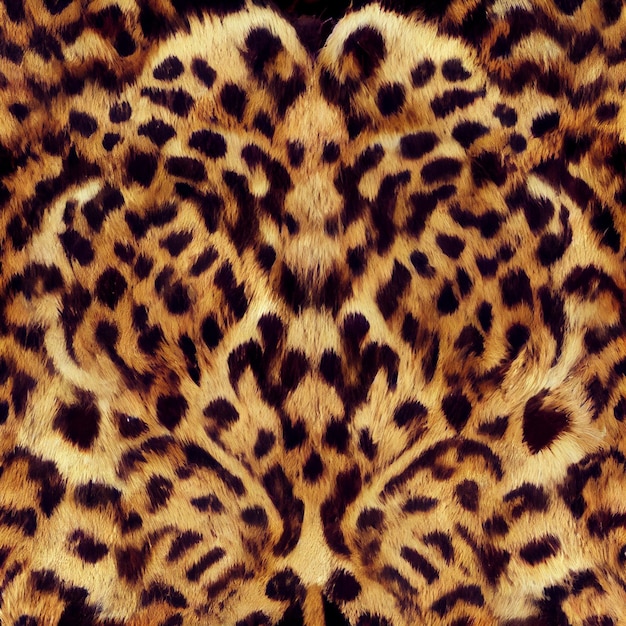 Pelo de leopardo decorativo padrão realista fundo de animais exóticos selvagens ilustração de safári abstrata